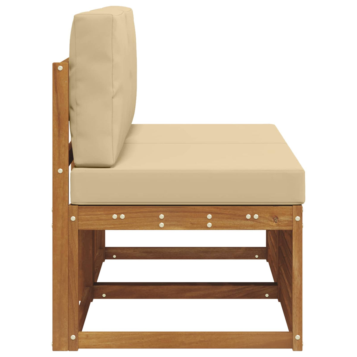2 Stück Outdoor Mittelsofa Massivholz Akazie Natur