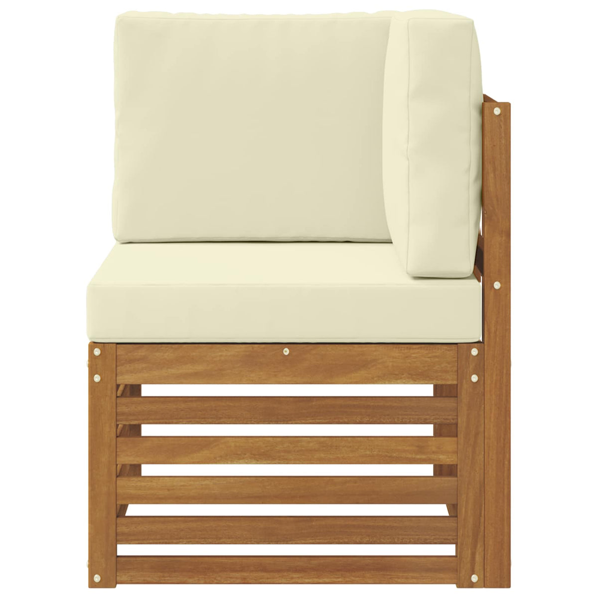 Outdoor Ecksofa Massivholz Akazie Natur