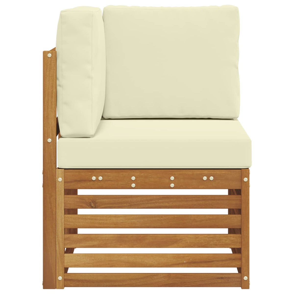 Outdoor Ecksofa Massivholz Akazie Natur