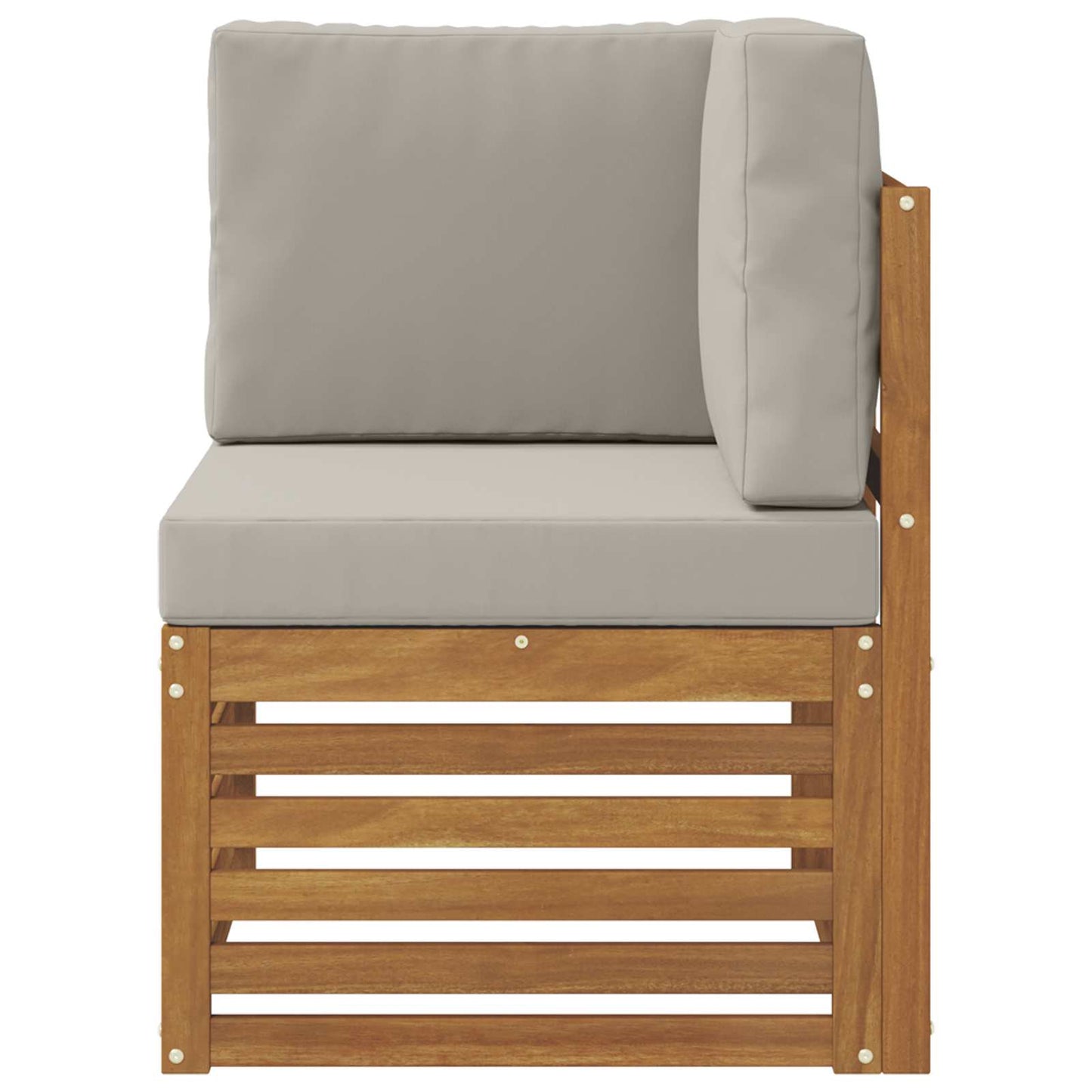 Outdoor Ecksofa Massivholz Akazie Natur