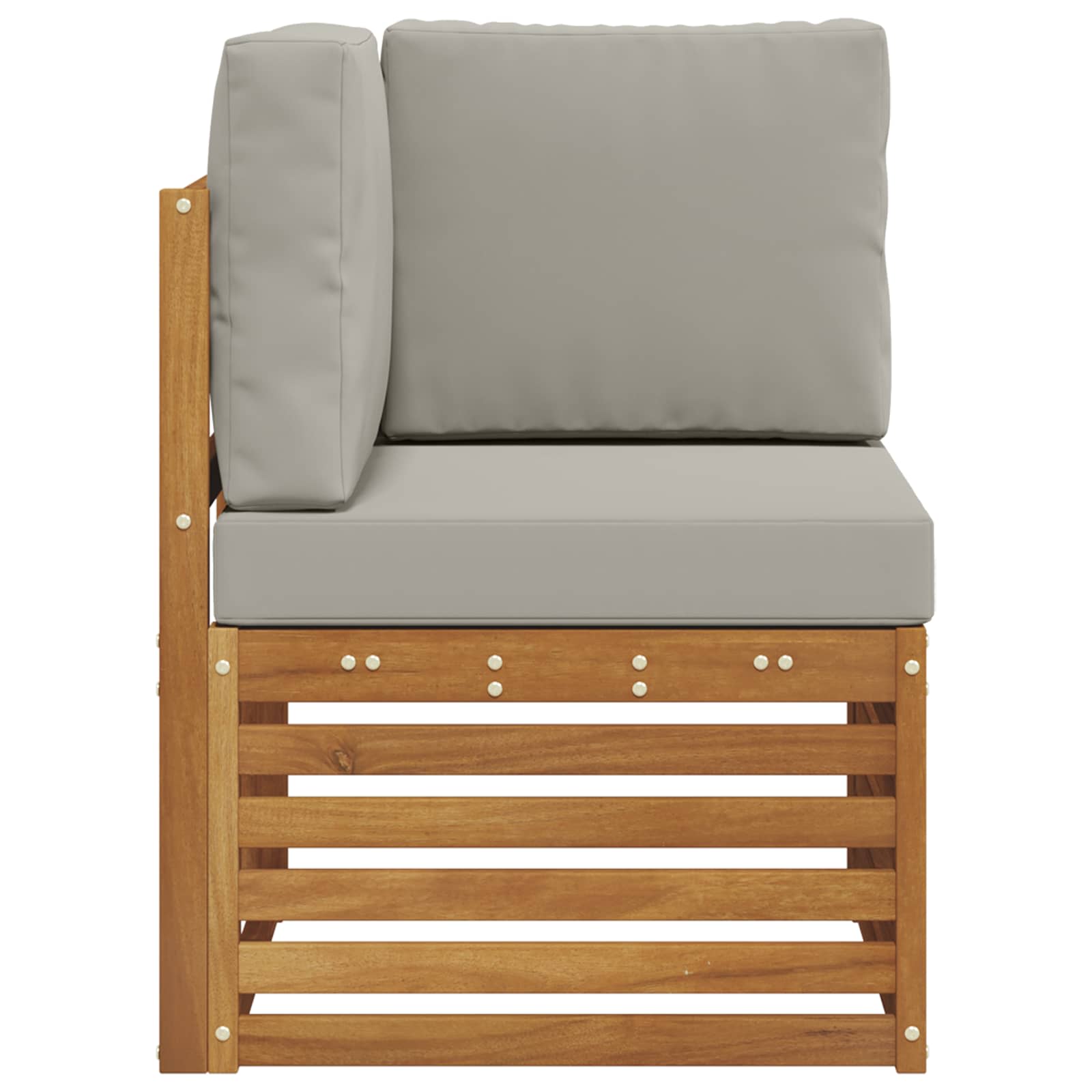 Outdoor Ecksofa Massivholz Akazie Natur