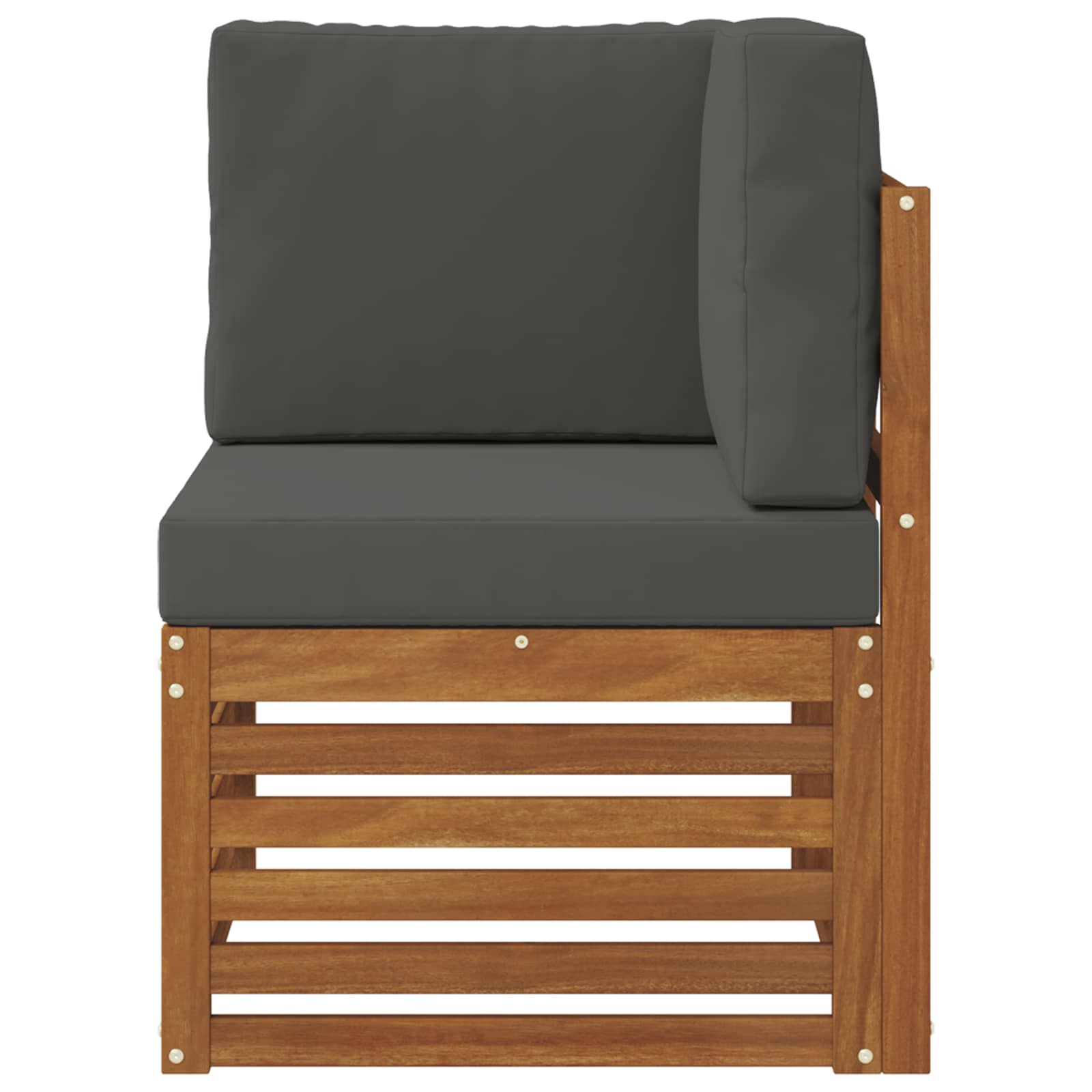 Outdoor Ecksofa Massivholz Akazie Natur