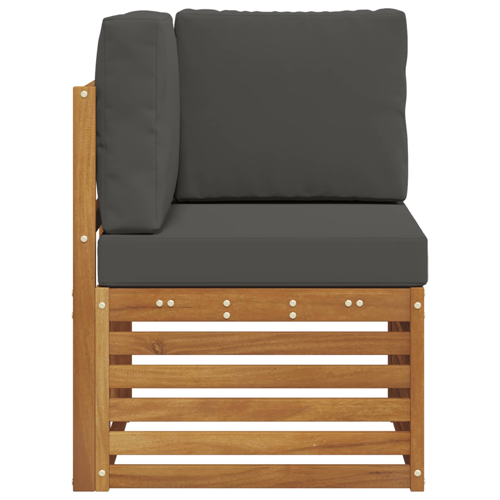 Outdoor Ecksofa Massivholz Akazie Natur