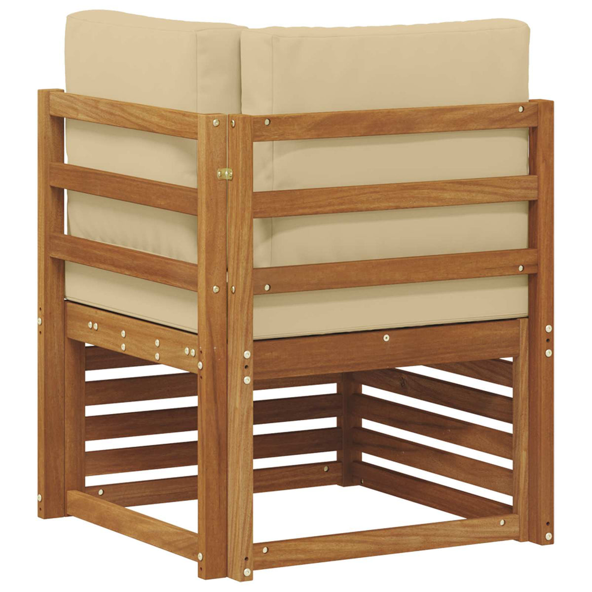 Outdoor Ecksofa Massivholz Akazie Natur