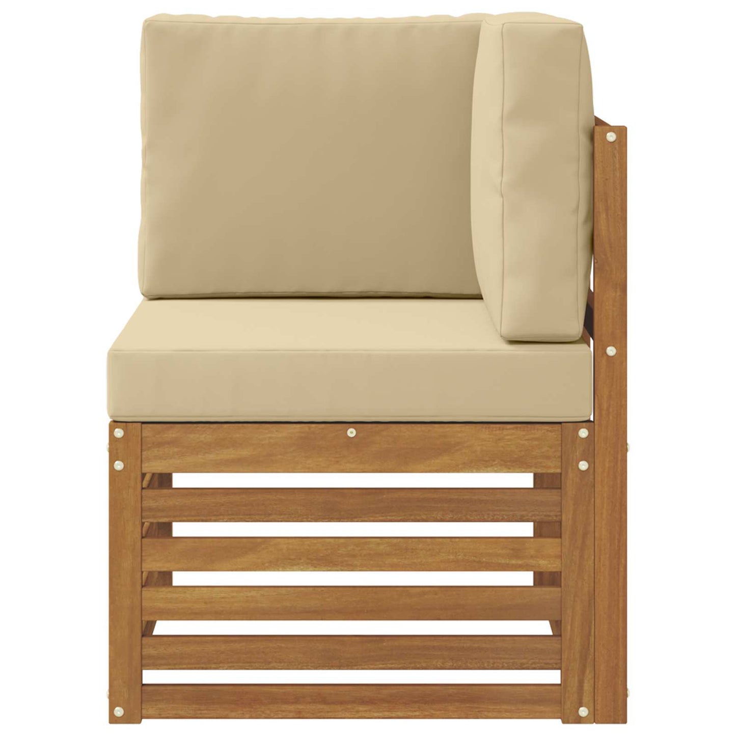 Outdoor Ecksofa Massivholz Akazie Natur