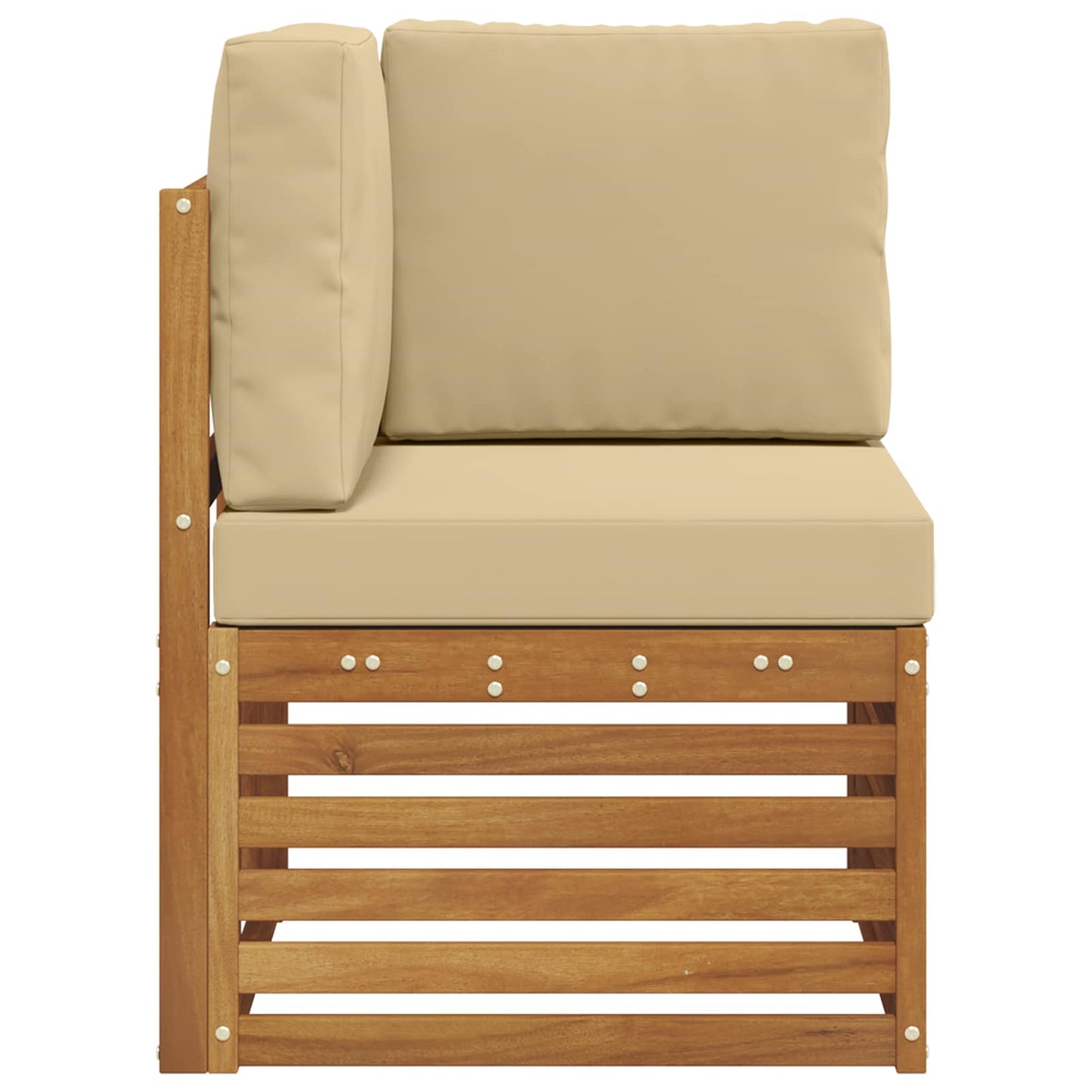 Outdoor Ecksofa Massivholz Akazie Natur