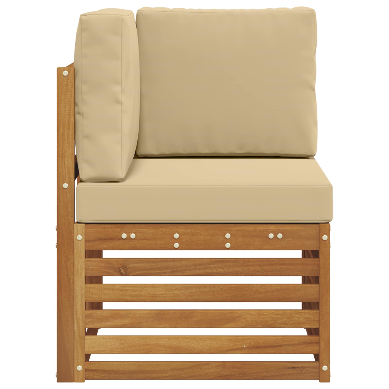 Outdoor Ecksofa Massivholz Akazie Natur