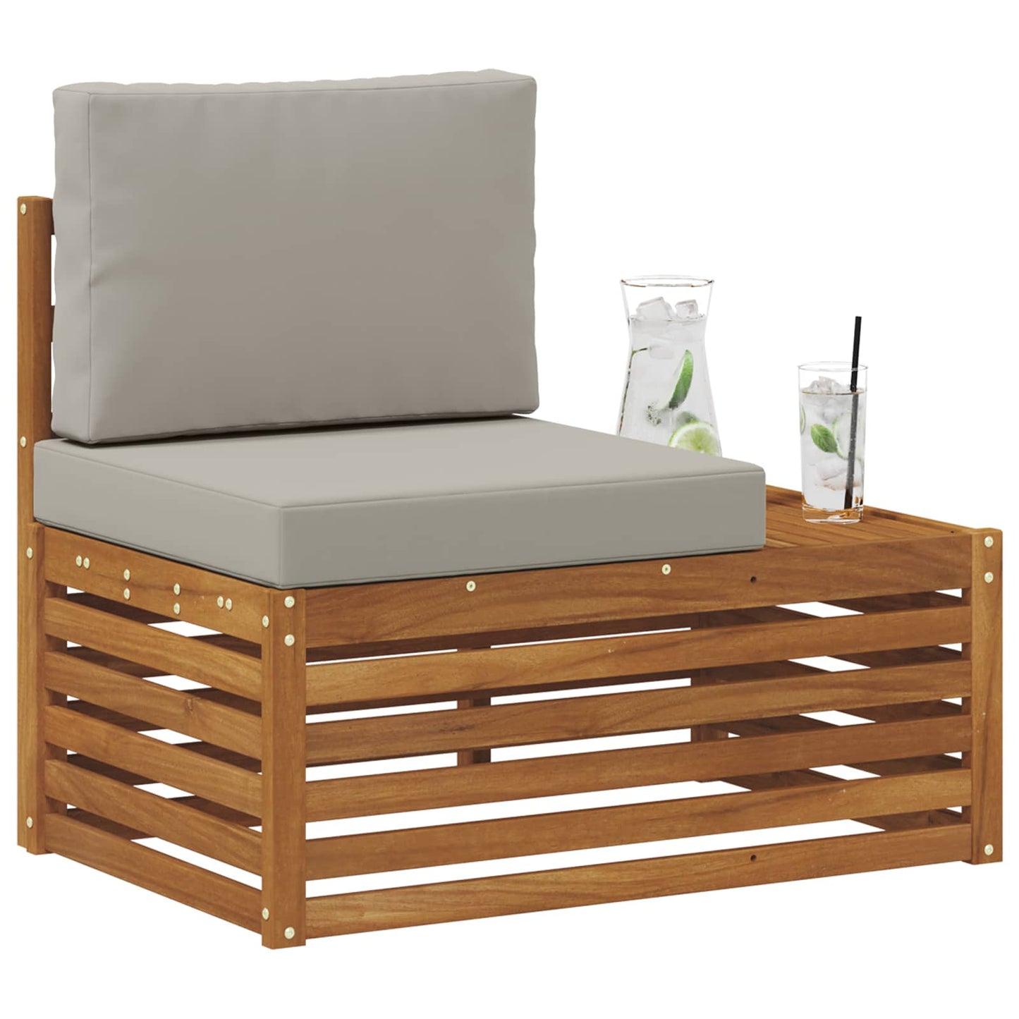 Outdoor Endsofa Natur 91 x 63 x 73 cm Massivholz Akazie