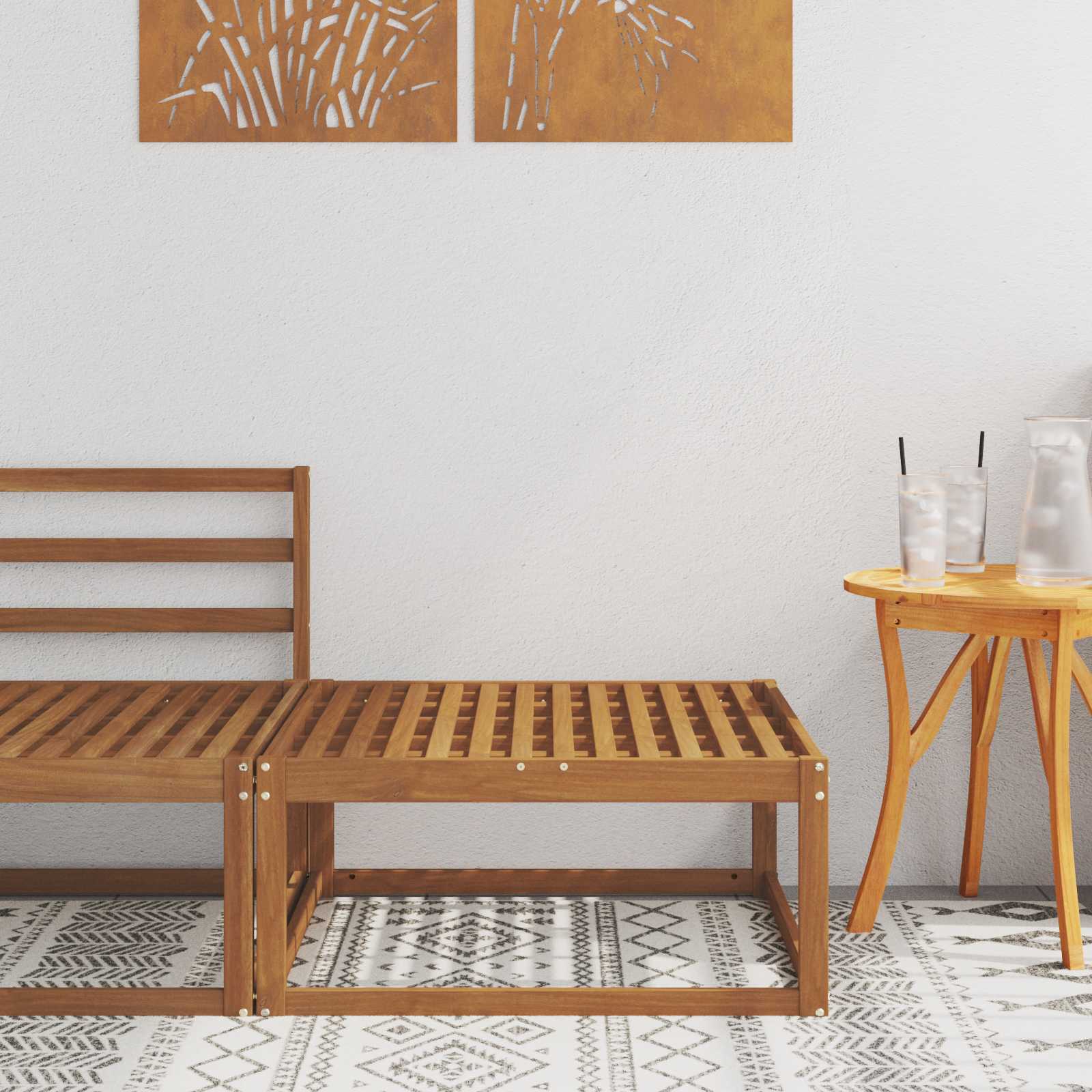 Outdoor-Fußhocker Natur 79 x 79 x 37 cm