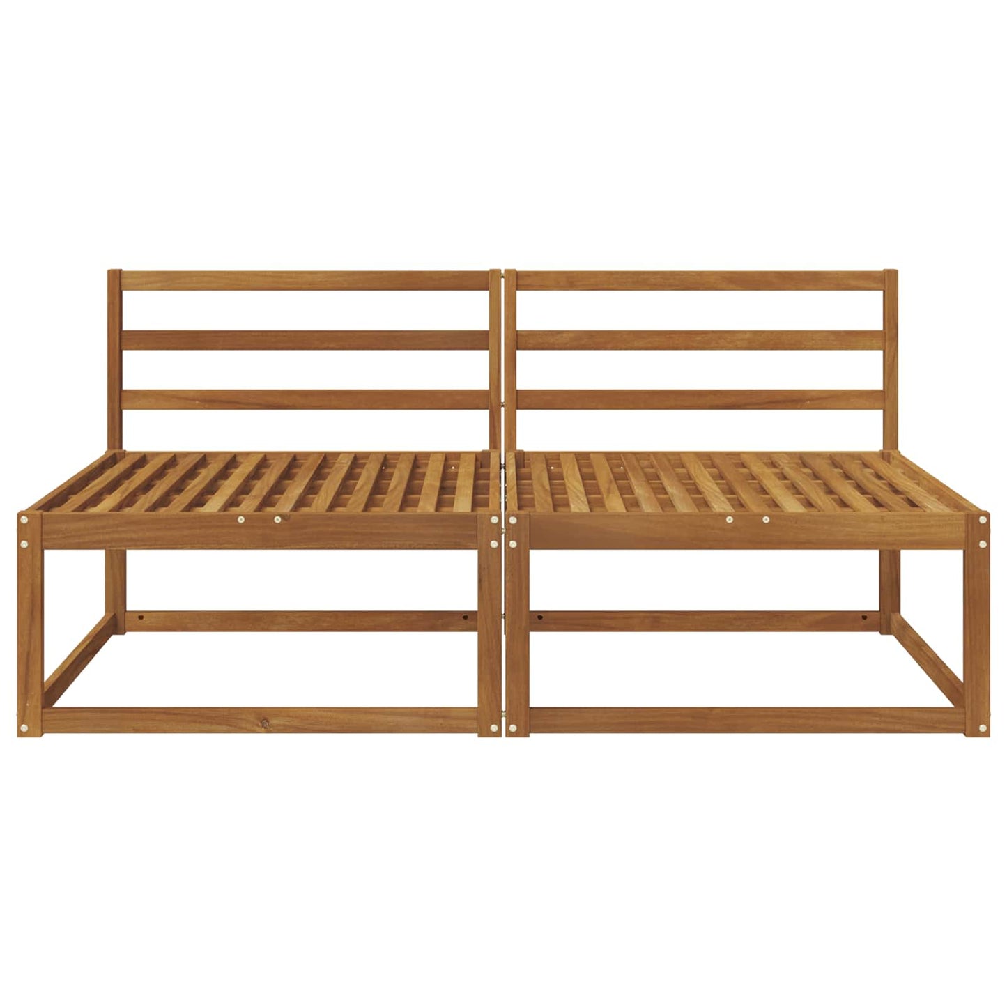 2 Stück Outdoor Mittelsofa Natur 158 x 83 x 73 cm