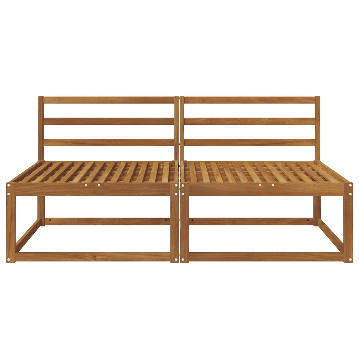 2 Stück Outdoor Mittelsofa Natur 158 x 83 x 73 cm