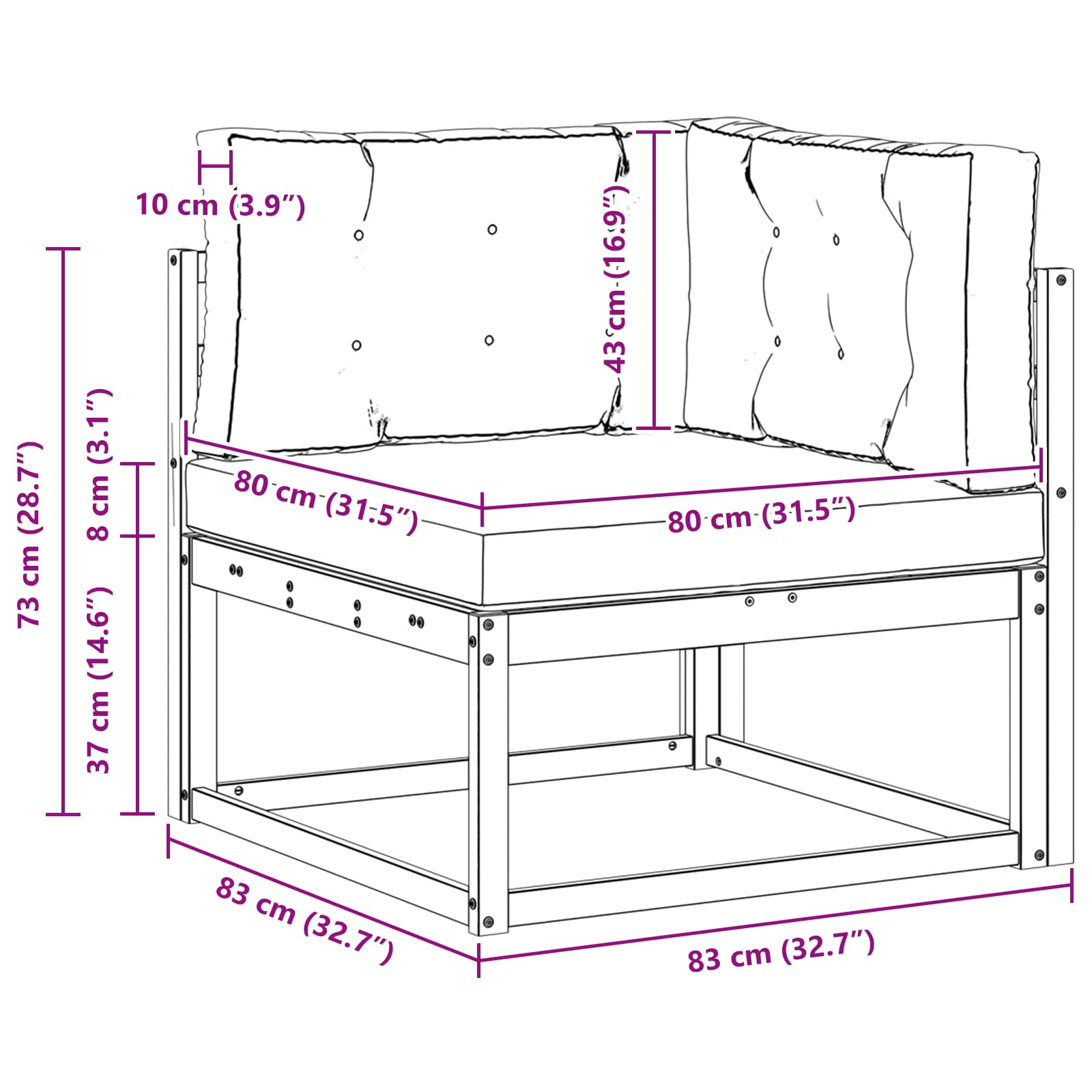 Outdoor Ecksofa Natur