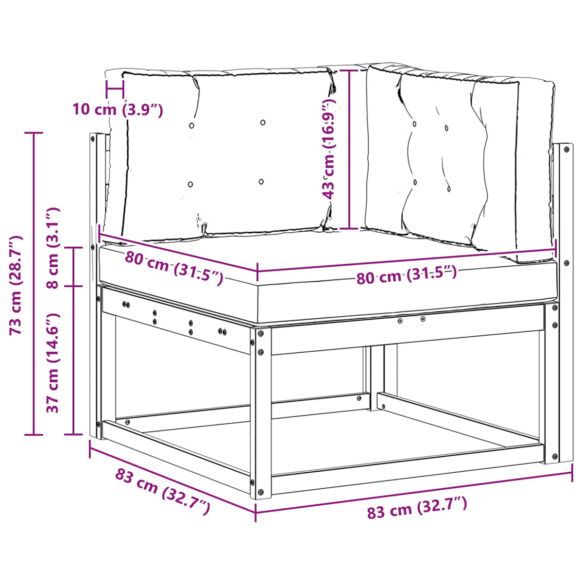 Outdoor Ecksofa Natur