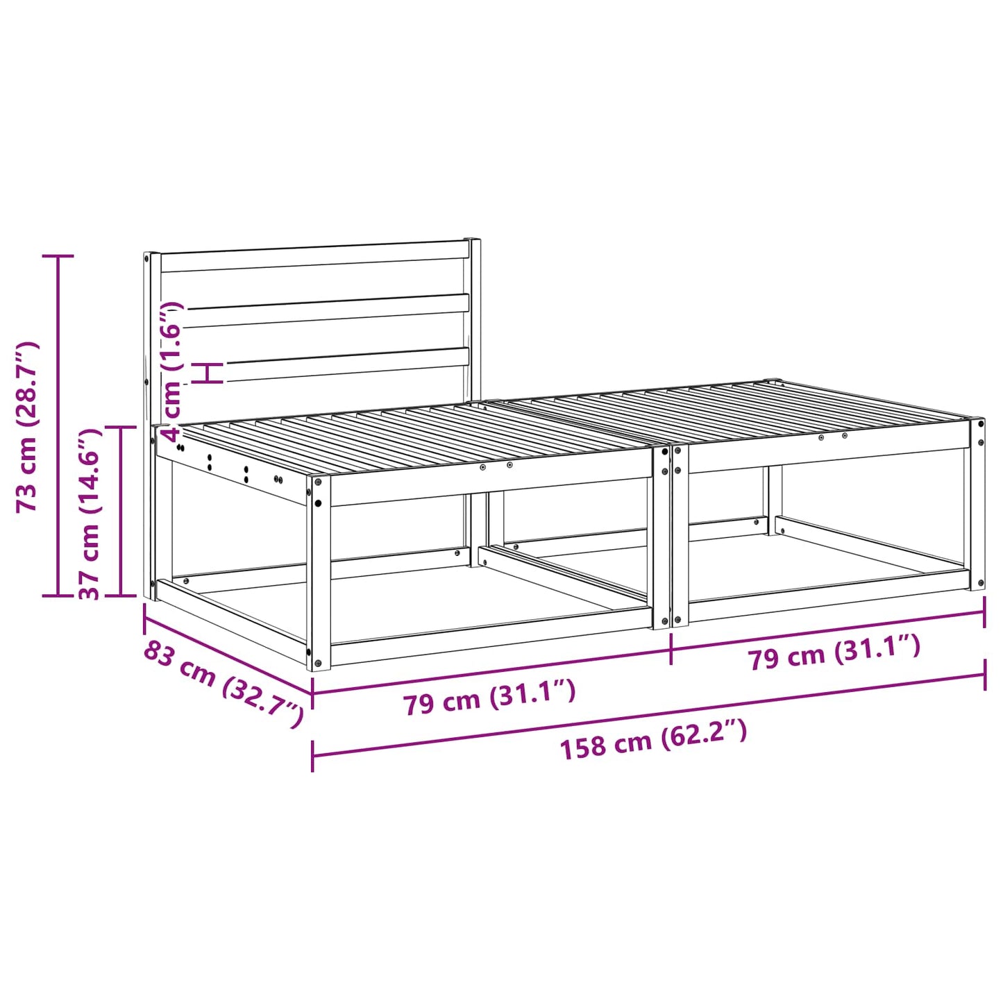 Sectional Sofa Einheiten 2 Stück Natur