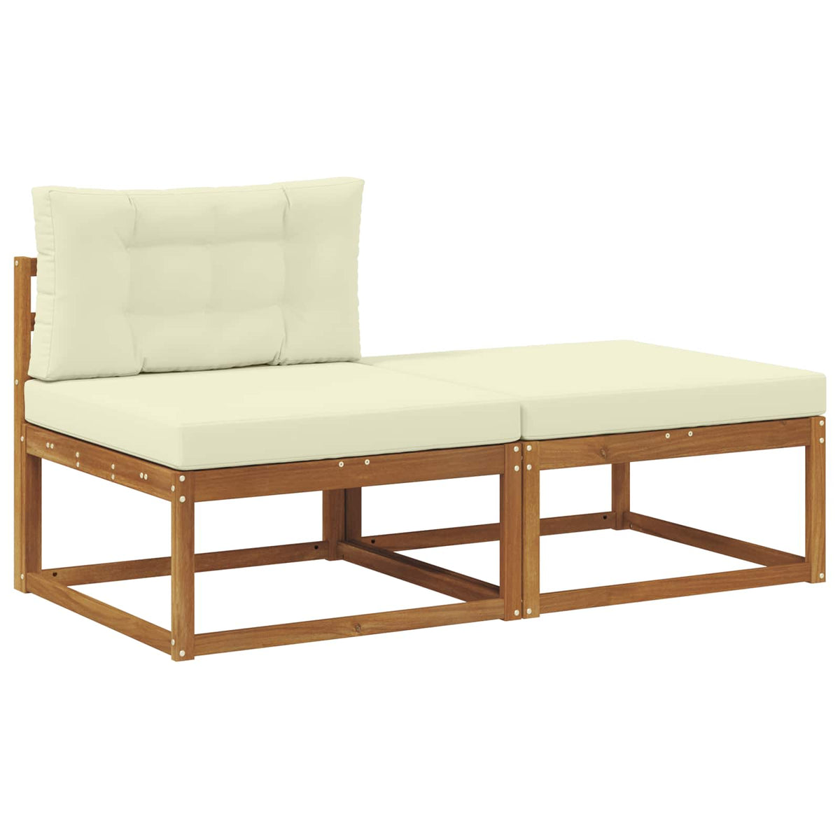 Sectional Sofa Einheiten mit Kissen 2 Stück Natur