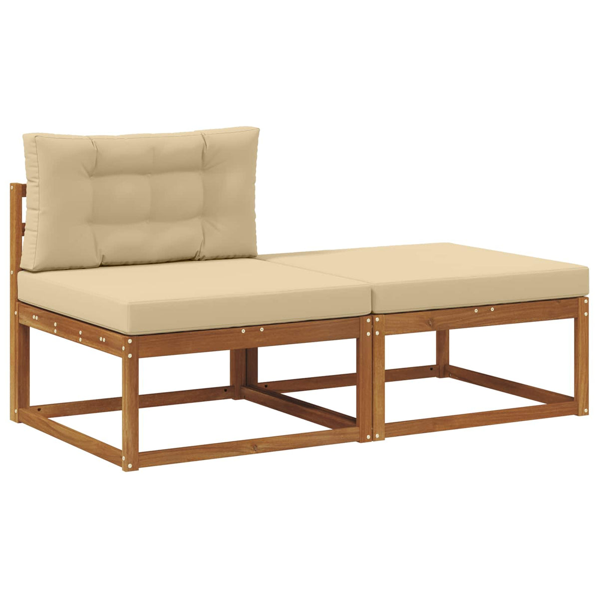 Sectional Sofa Einheiten mit Kissen 2 Stück Natur