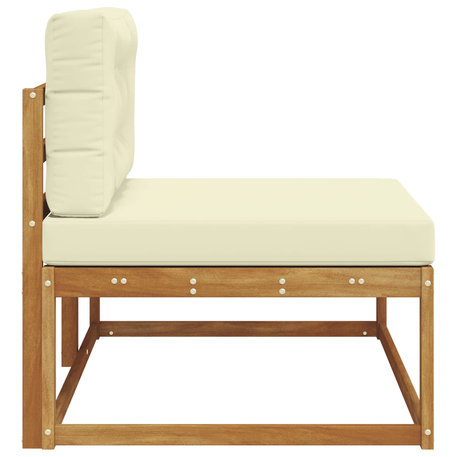 Outdoor Endsofa mit Kissen Natur 115 x 83 x 73 cm