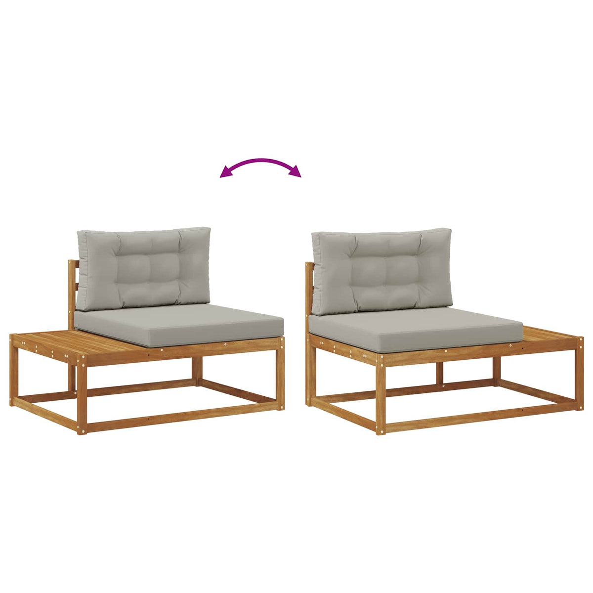 Outdoor Endsofa mit Kissen Natur 115 x 83 x 73 cm