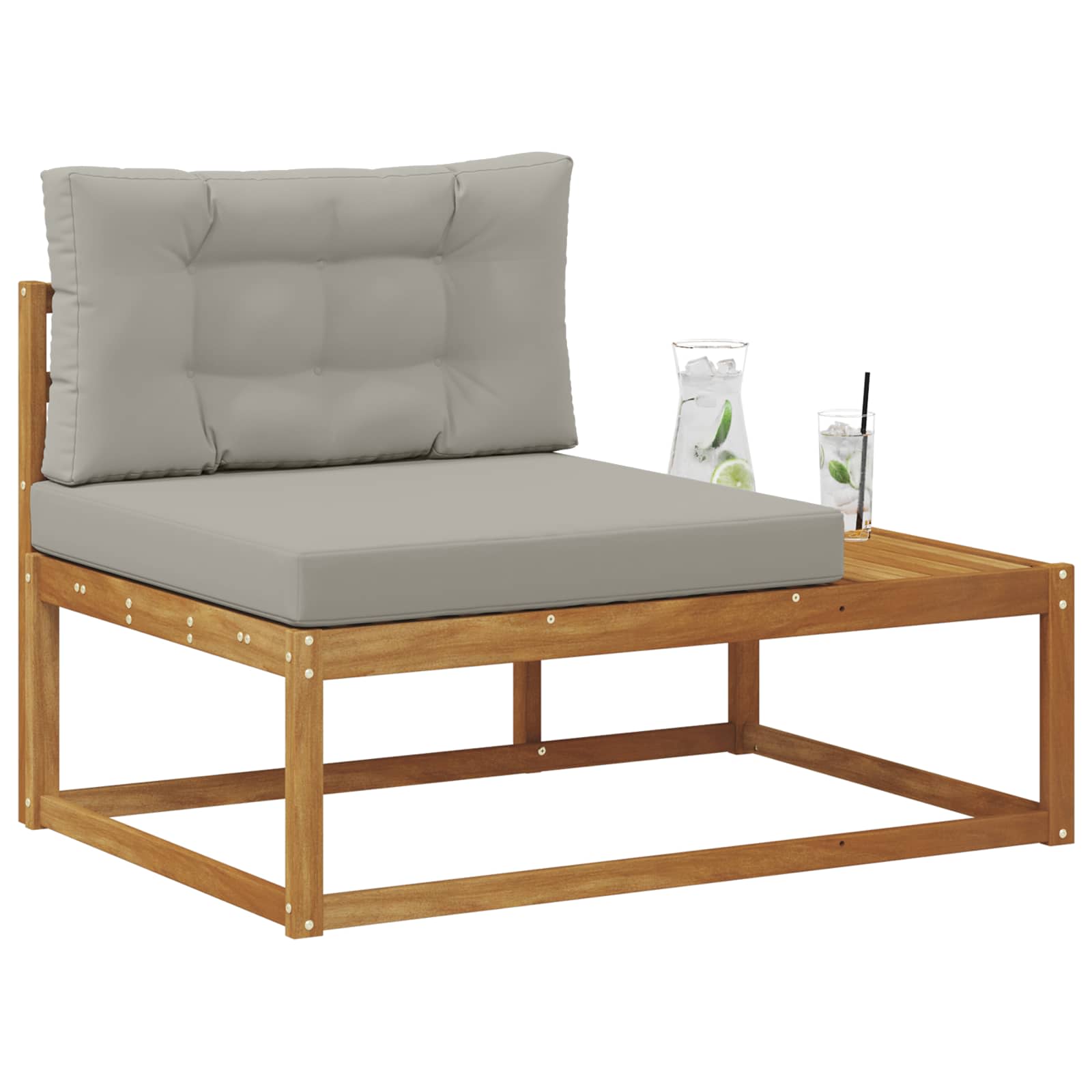 Outdoor Endsofa mit Kissen Natur 115 x 83 x 73 cm