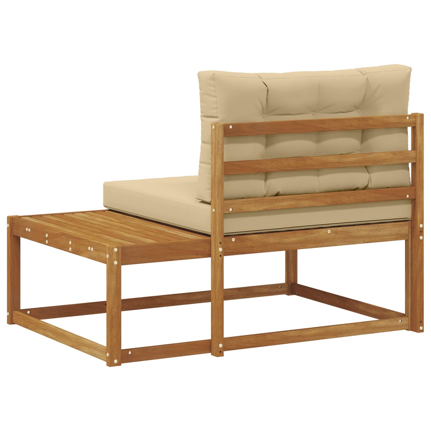 Outdoor Endsofa mit Kissen Natur 115 x 83 x 73 cm
