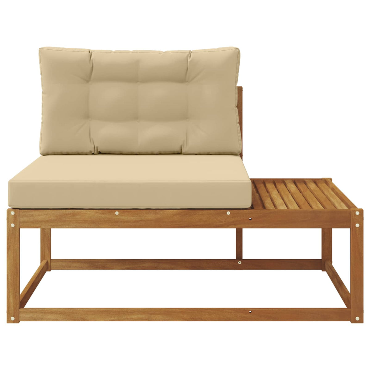 Outdoor Endsofa mit Kissen Natur 115 x 83 x 73 cm