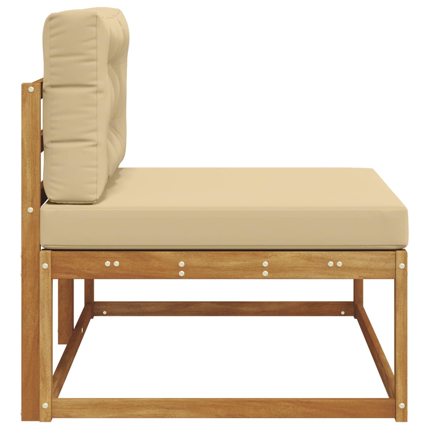 Outdoor Endsofa mit Kissen Natur 115 x 83 x 73 cm