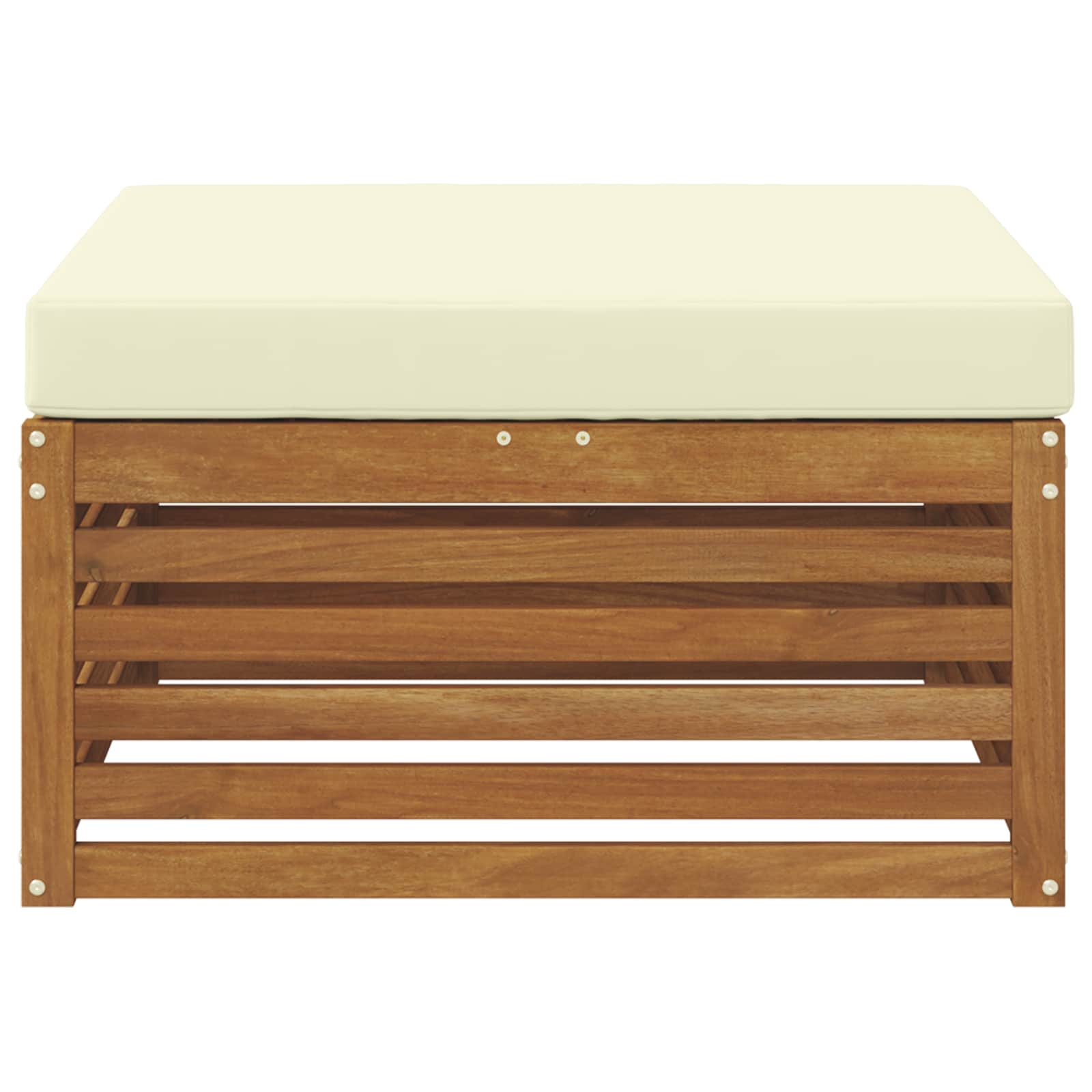 Outdoor-Fußhocker Massivholz Akazie Natur