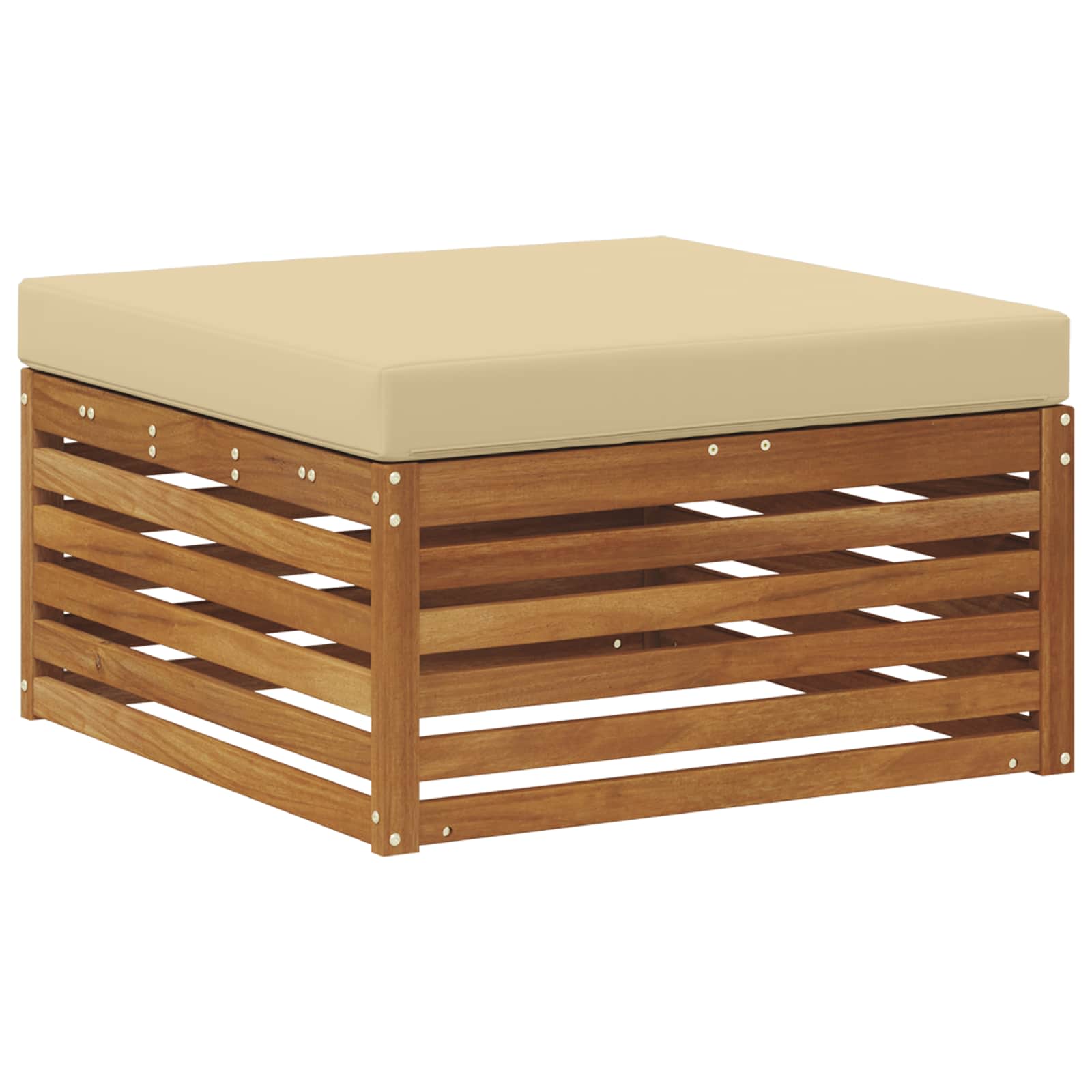 Outdoor-Fußhocker Massivholz Akazie Natur