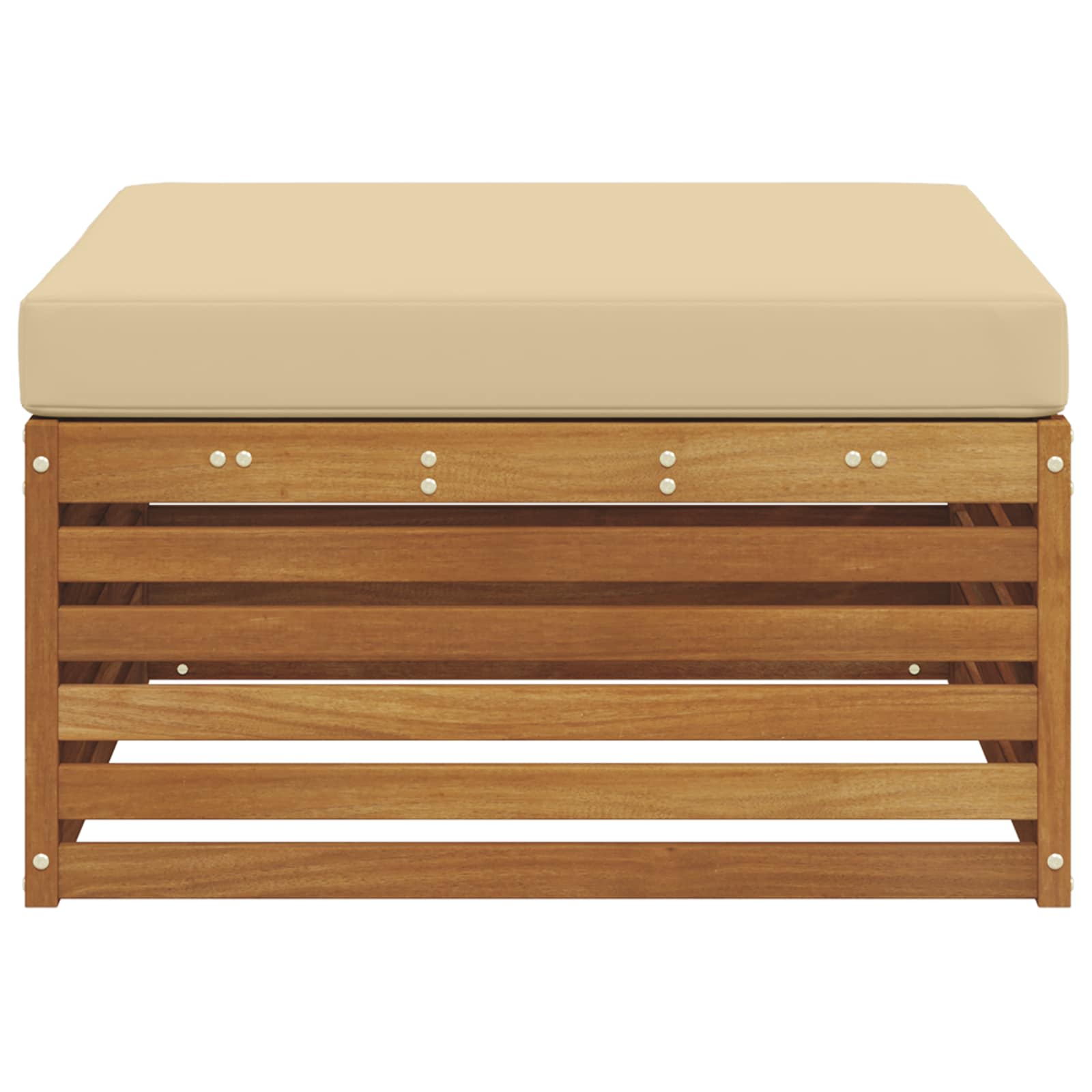 Outdoor-Fußhocker Massivholz Akazie Natur