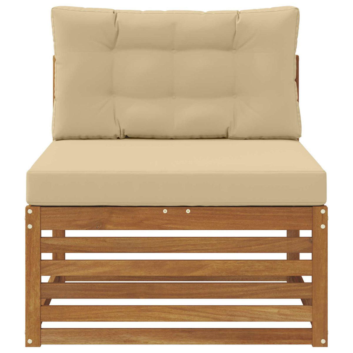 Outdoor Mittelsofa Massivholz Akazie Natur