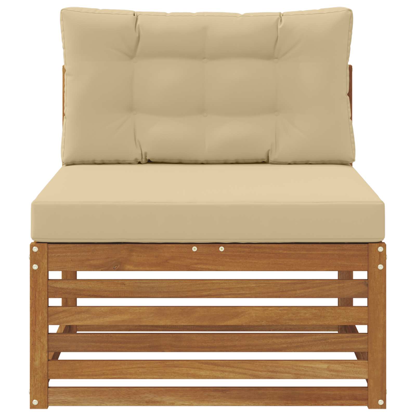 Outdoor Mittelsofa Massivholz Akazie Natur