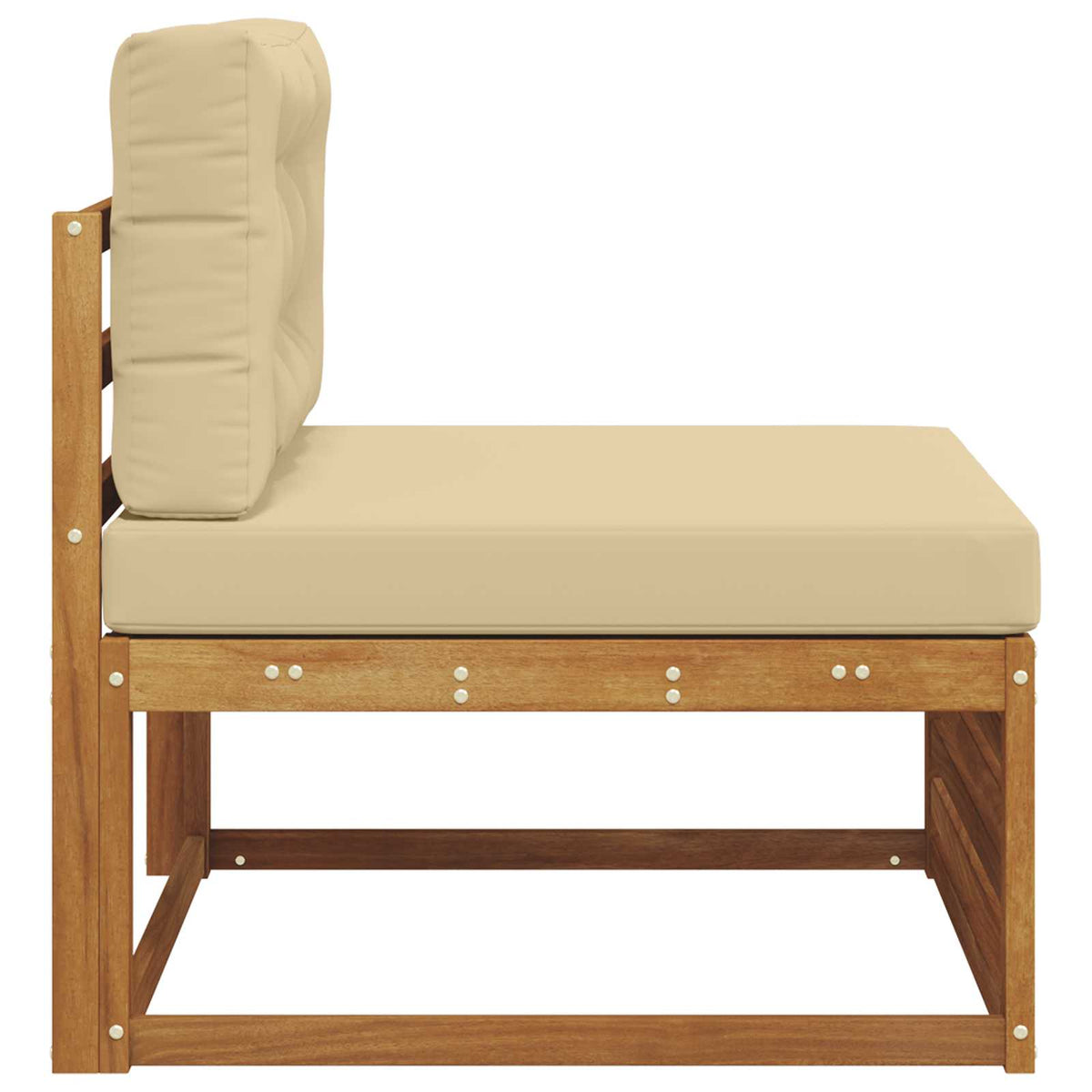 Outdoor Mittelsofa Massivholz Akazie Natur