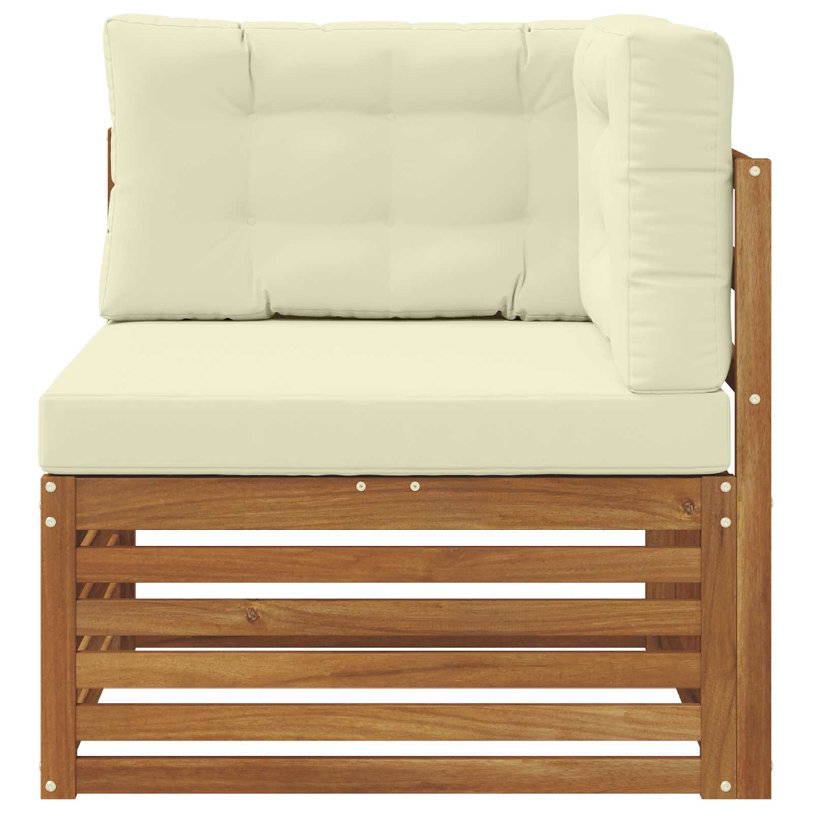 Outdoor Ecksofa Massivholz Akazie Natur