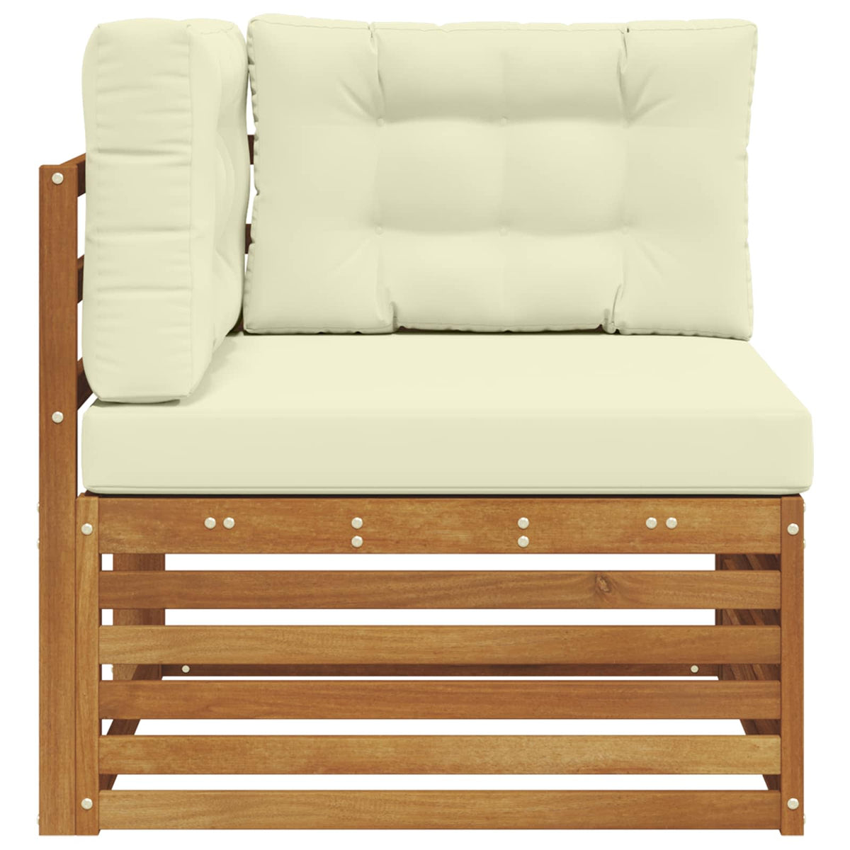 Outdoor Ecksofa Massivholz Akazie Natur
