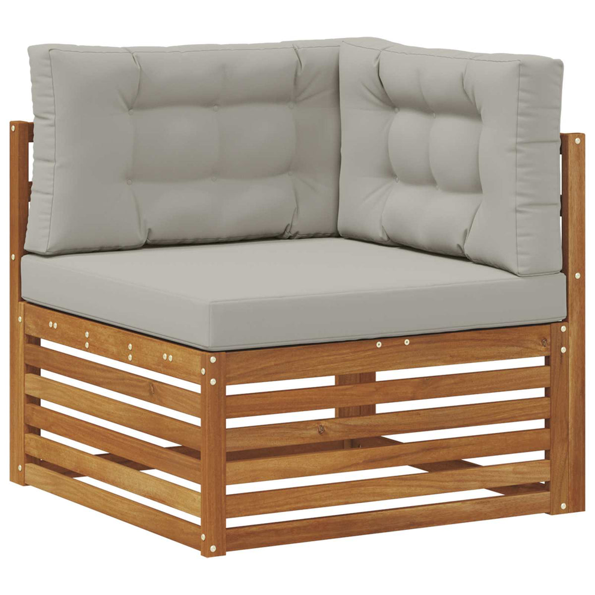 Outdoor Ecksofa Massivholz Akazie Natur