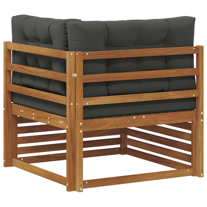 Outdoor Ecksofa Massivholz Akazie Natur und Anthrazit