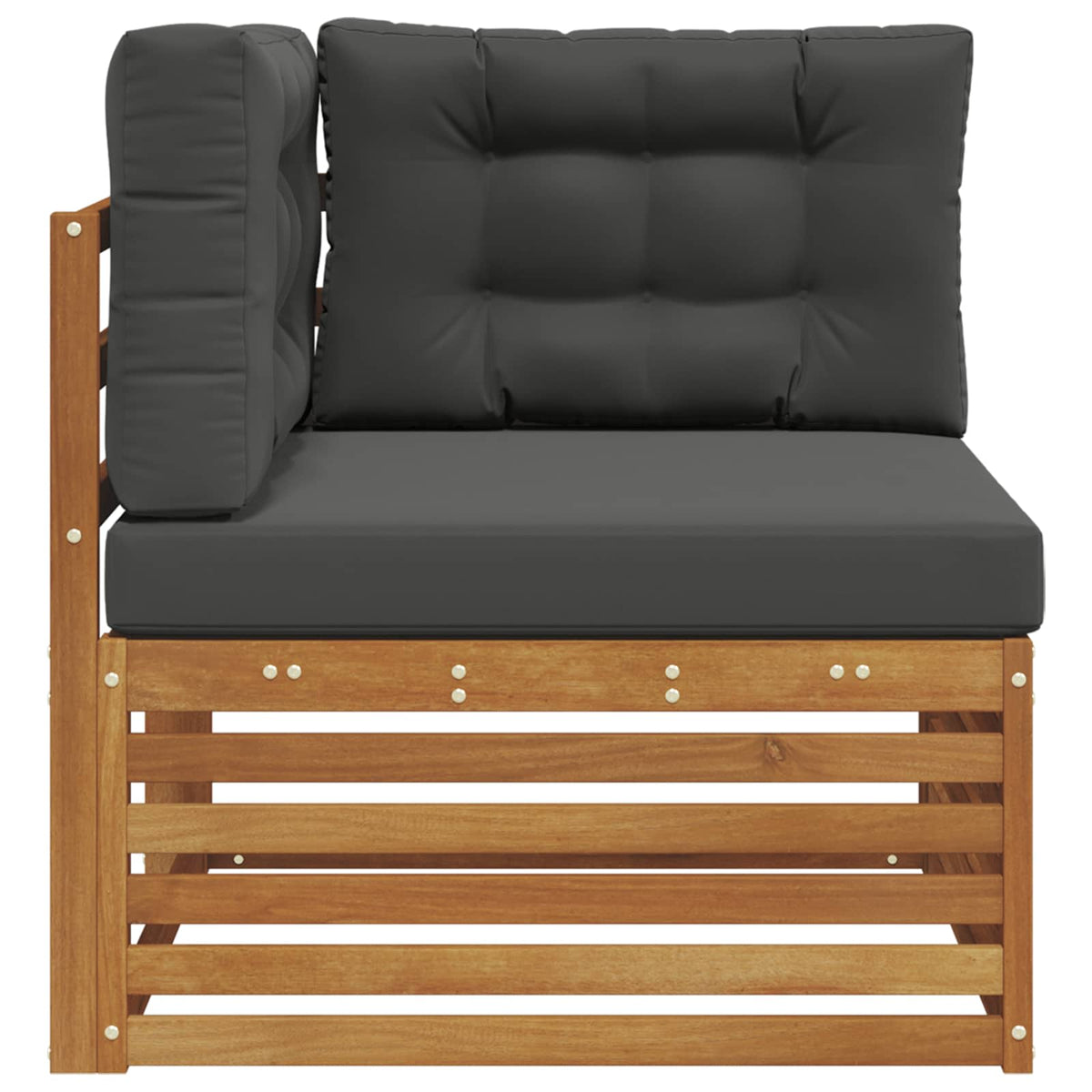 Outdoor Ecksofa Massivholz Akazie Natur