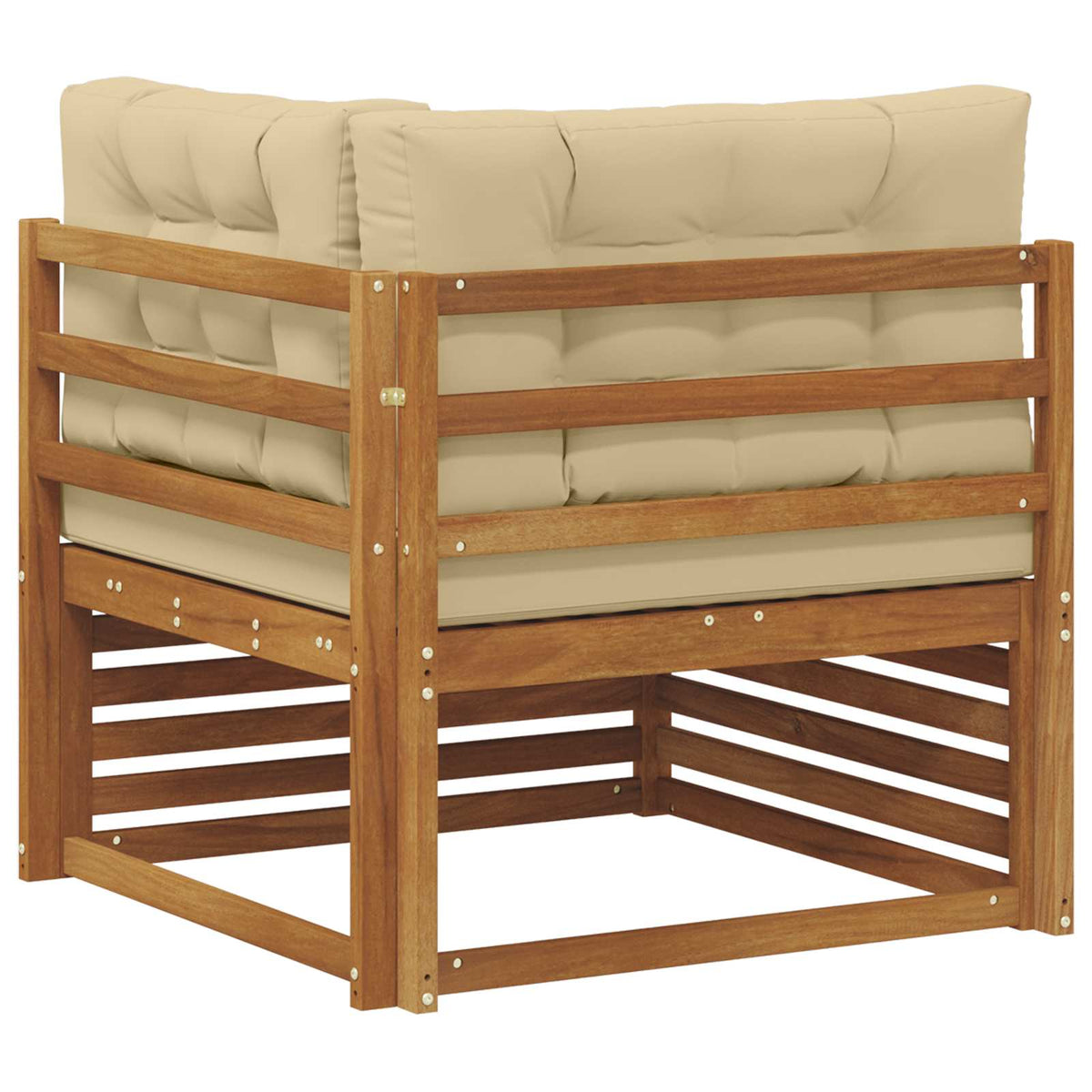Outdoor Ecksofa Massivholz Akazie Natur