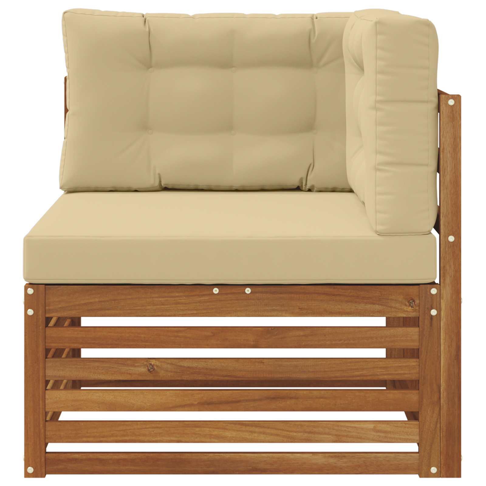 Outdoor Ecksofa Massivholz Akazie Natur