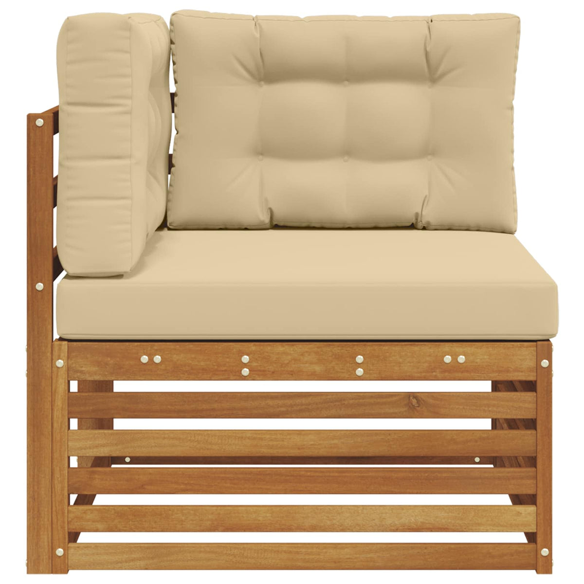 Outdoor Ecksofa Massivholz Akazie Natur