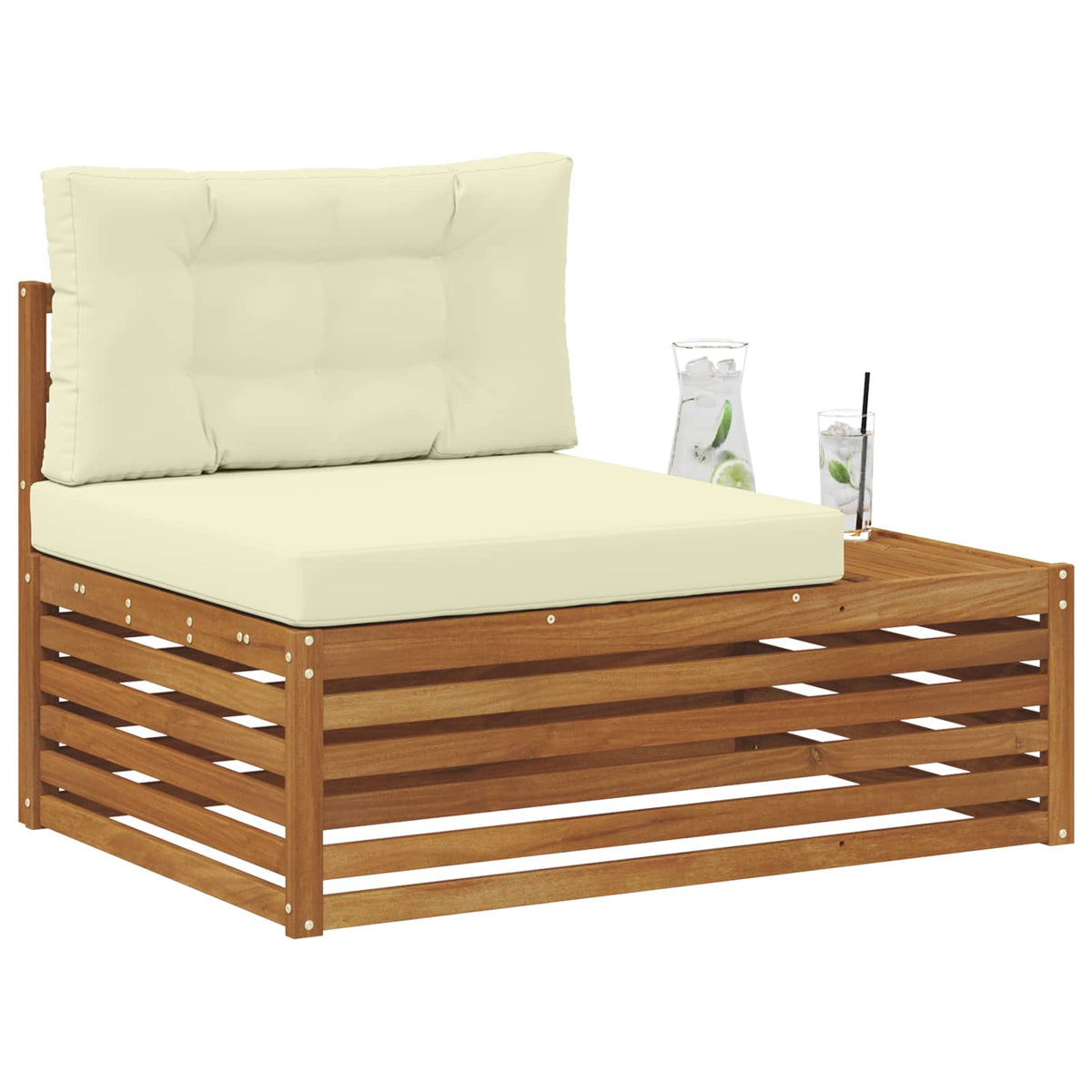 Outdoor Endsofa Natur 115 x 83 x 73 cm Massivholz Akazie
