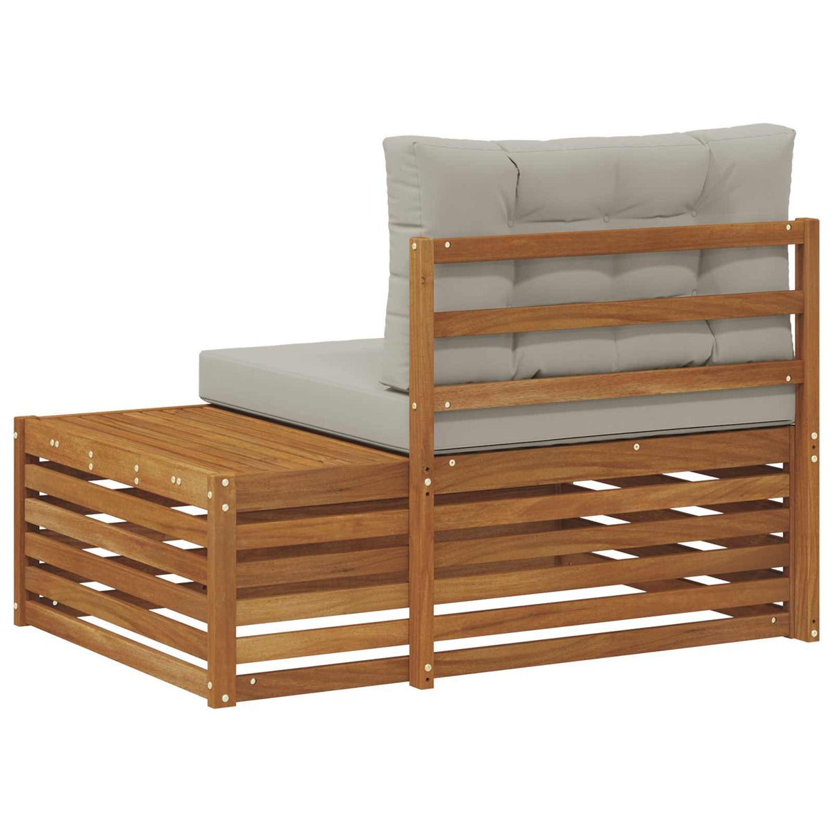 Outdoor Endsofa 3 Stück Natürlich und Hellgrau 115 x 83 x 73 cm