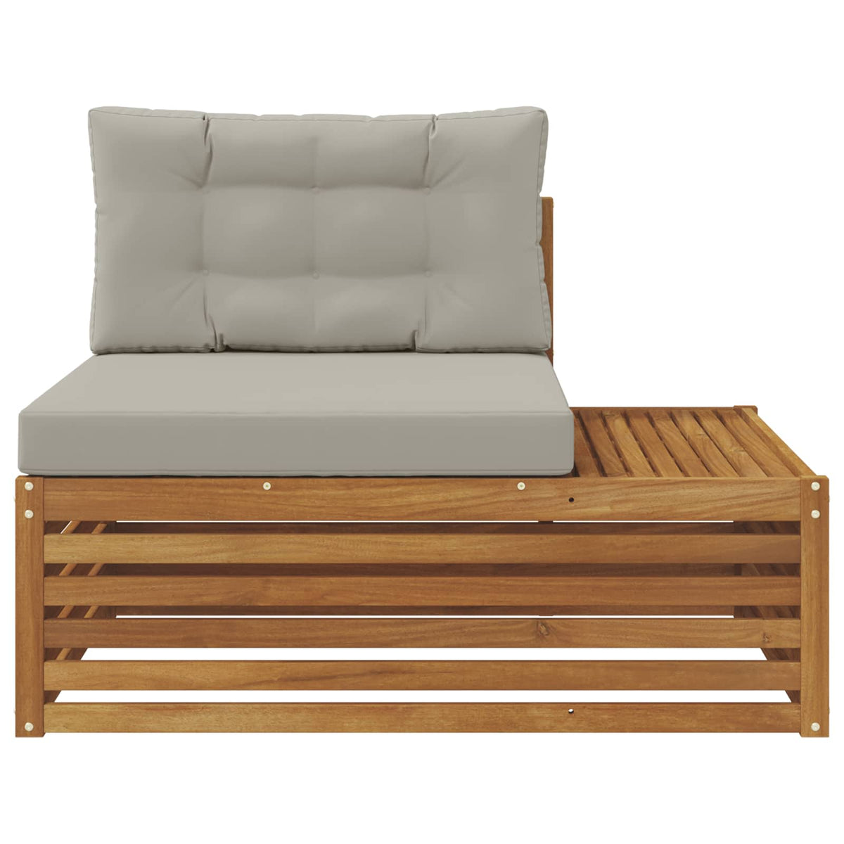 Outdoor Endsofa 3 Stück Natürlich und Hellgrau 115 x 83 x 73 cm