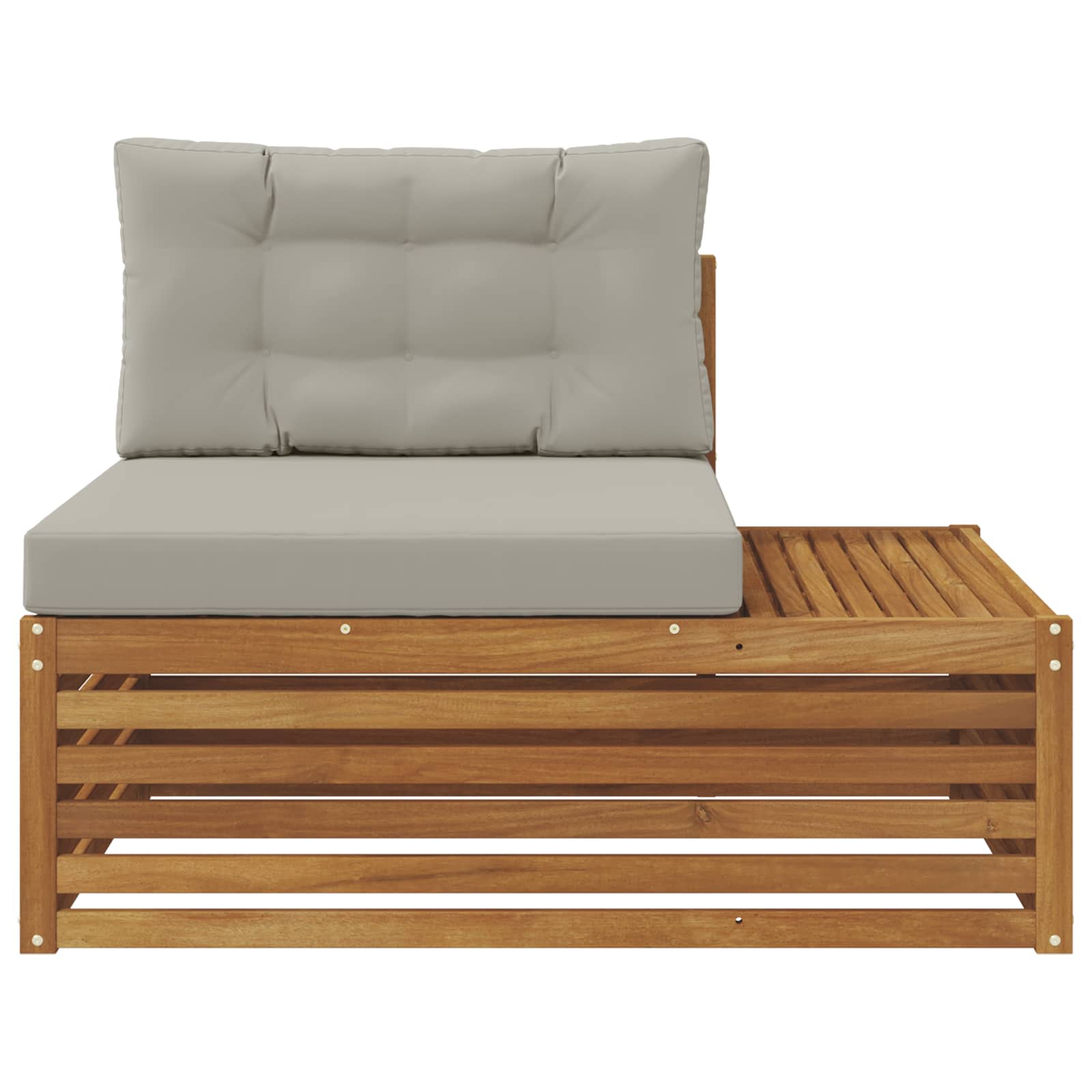Outdoor Endsofa 3 Stück Natürlich und Hellgrau 115 x 83 x 73 cm