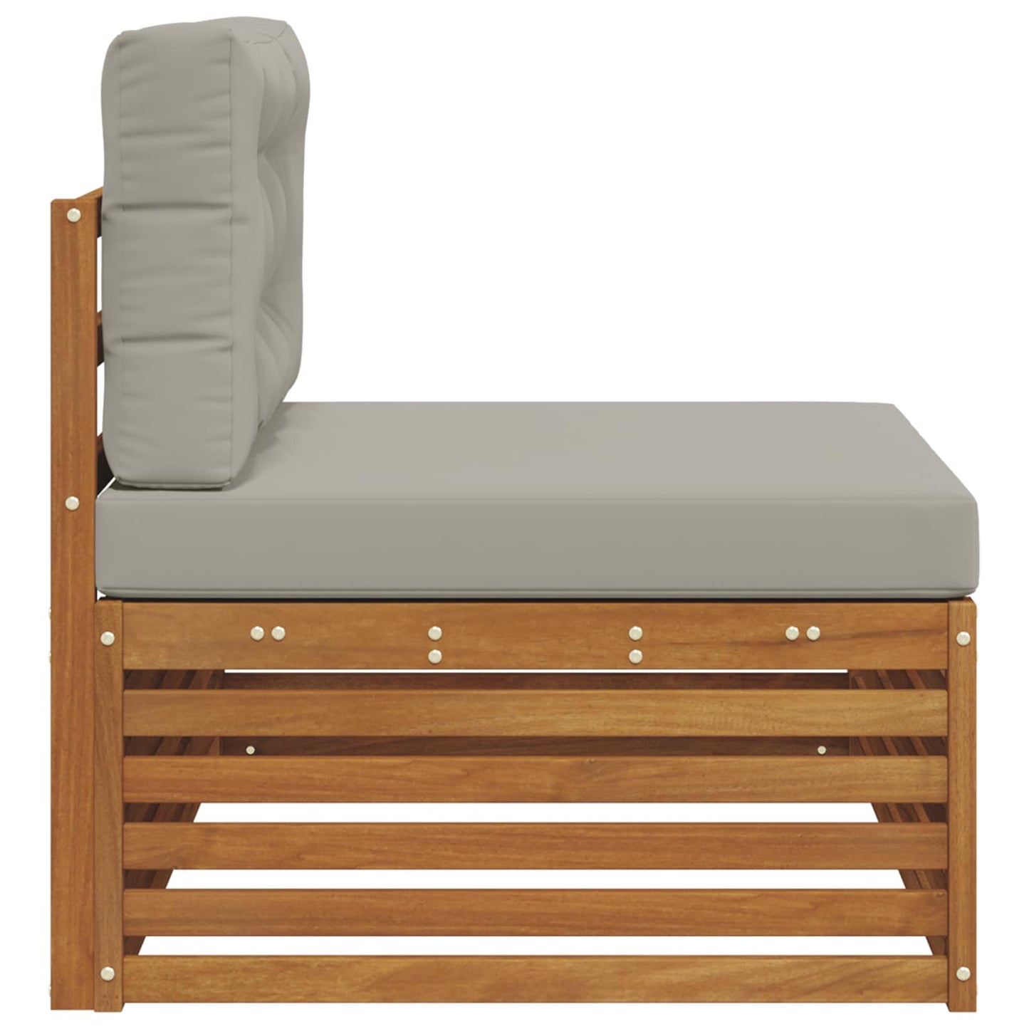 Outdoor Endsofa 3 Stück Natürlich und Hellgrau 115 x 83 x 73 cm