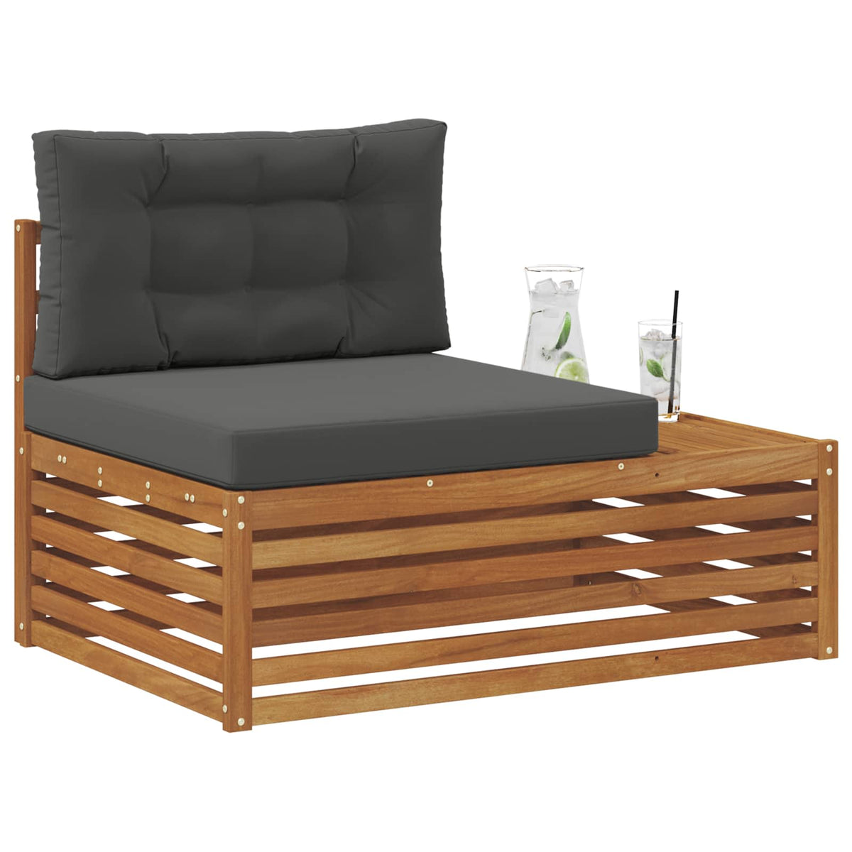 Outdoor Endsofa Natur 115 x 83 x 73 cm Massivholz Akazie