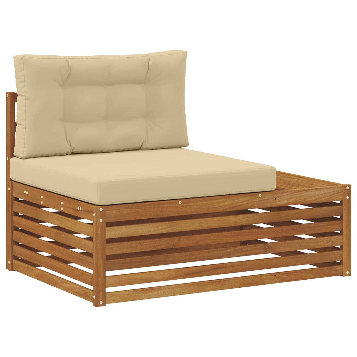 Outdoor Endsofa 3 Stück Natur und Beige 115 x 83 x 73 cm