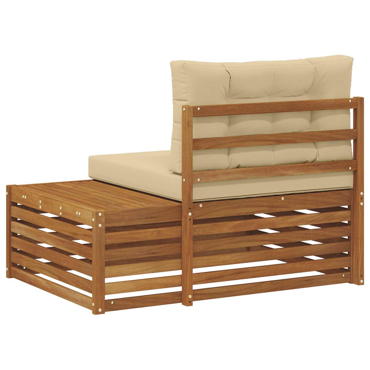 Outdoor Endsofa 3 Stück Natur und Beige 115 x 83 x 73 cm
