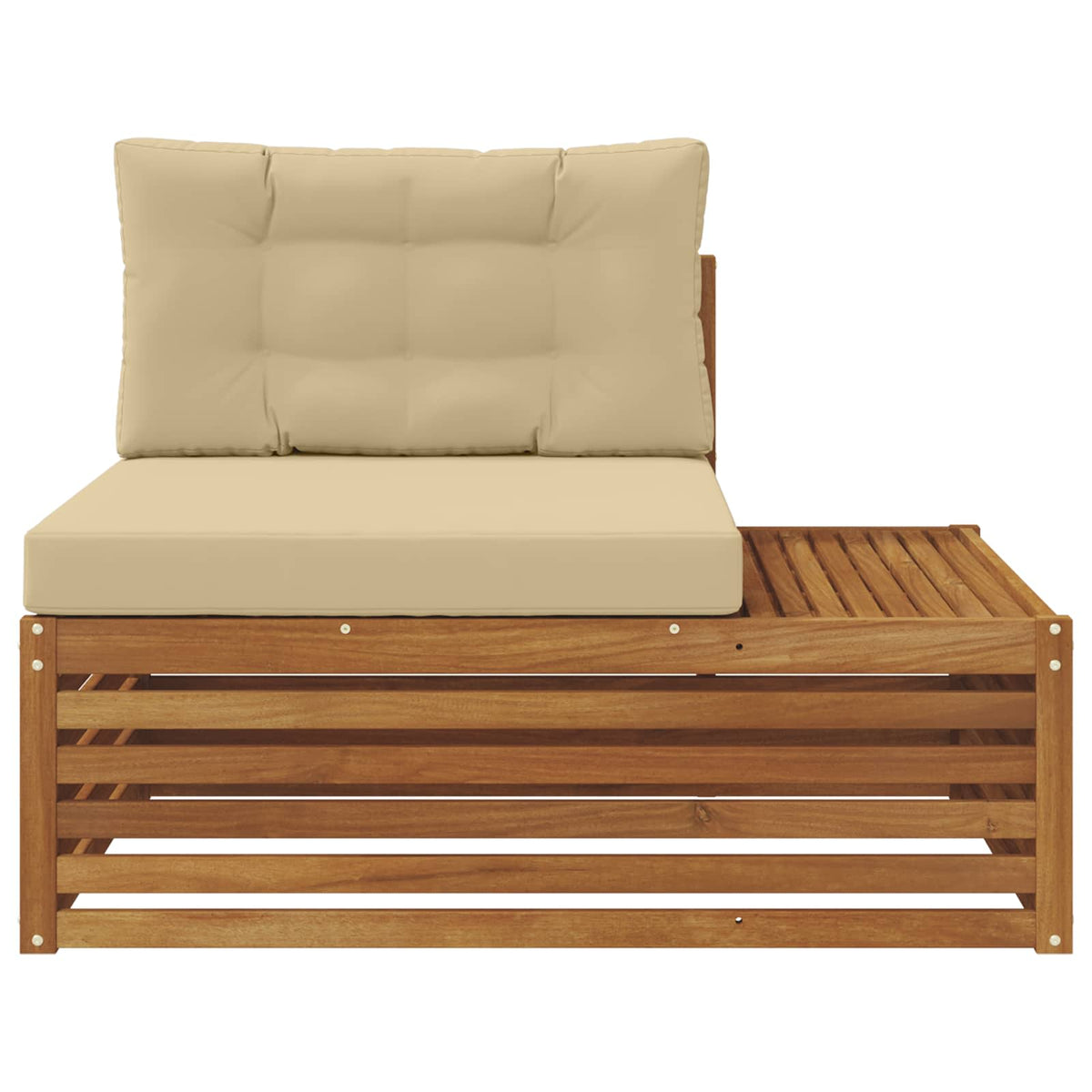 Outdoor Endsofa 3 Stück Natur und Beige 115 x 83 x 73 cm