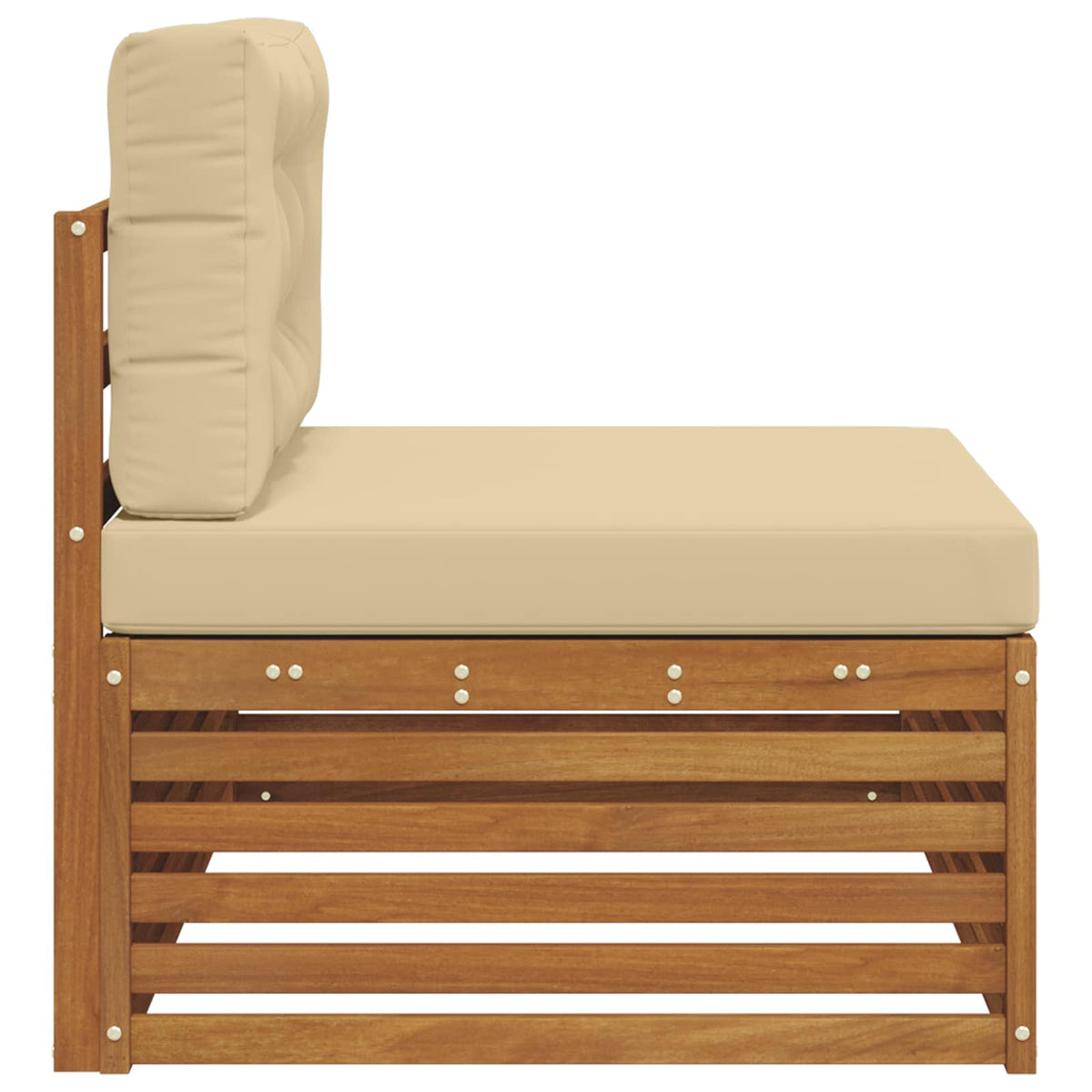 Outdoor Endsofa 3 Stück Natur und Beige 115 x 83 x 73 cm